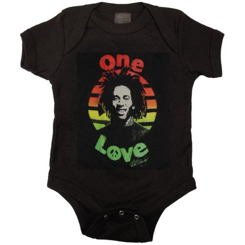 Bob Marley Peace Baby Snapsuit, Black (Small / 6M)