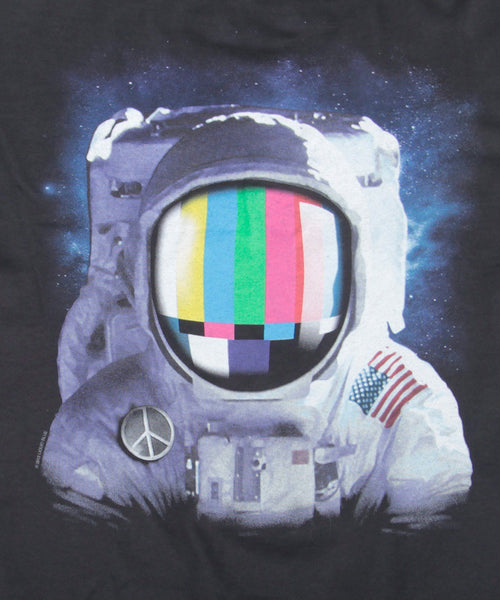 Space Station Astronaut Spacesuit Men's T-Shirt, Black (X-Large)