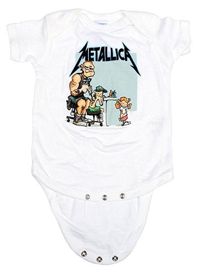 Metallica Tattoo Baby Boys Romper, White (24 Months)