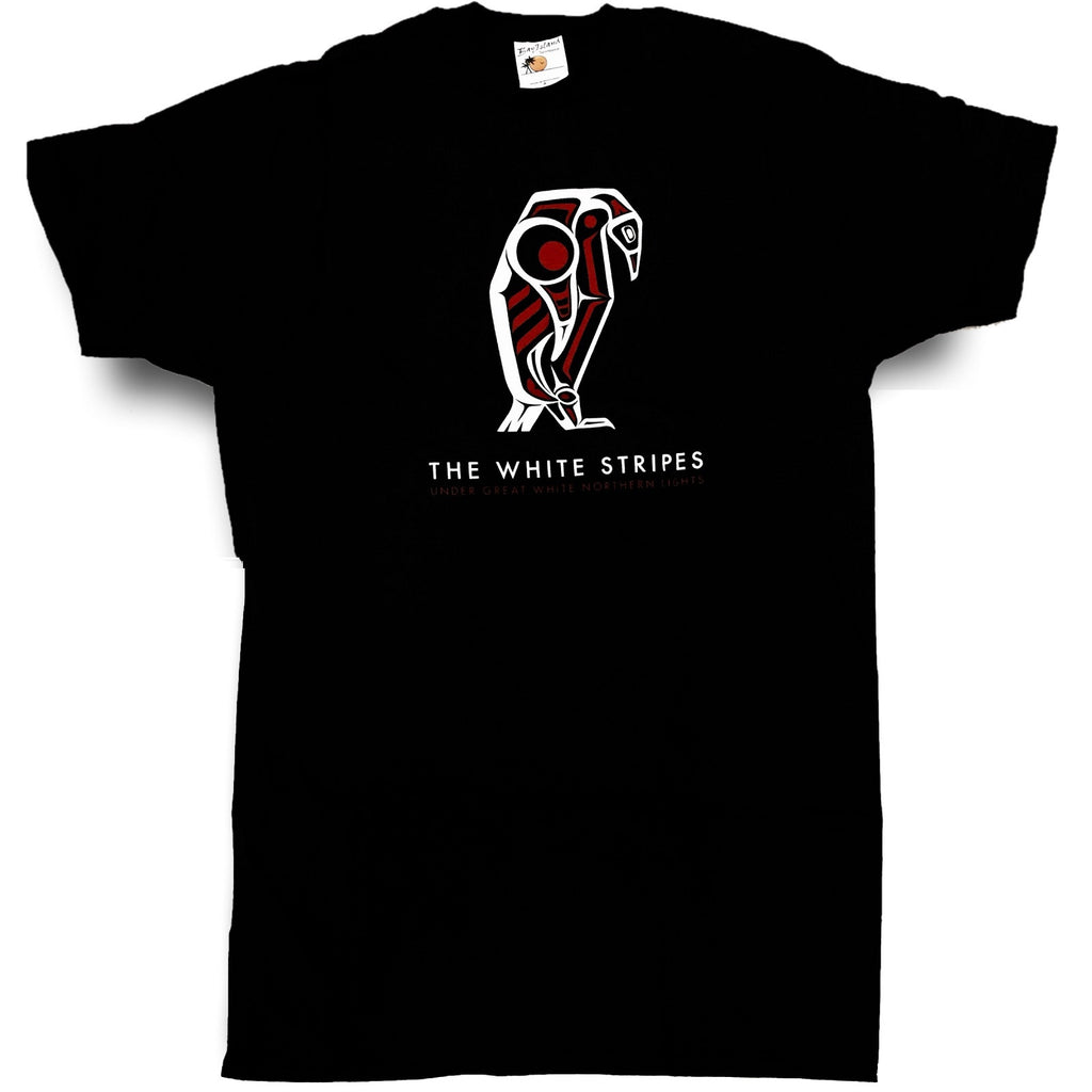 White Stripes Northern Lights Lightweight Black T-Shirt (Small)
