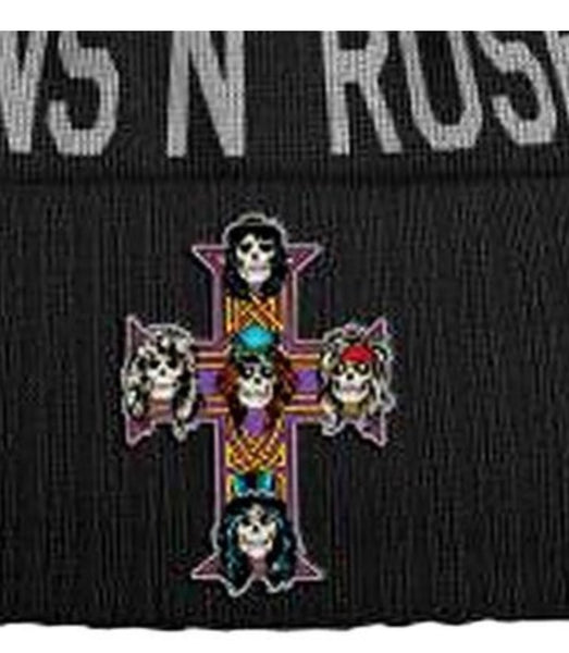 Guns N Roses Pom Beanie Knit Cap Black