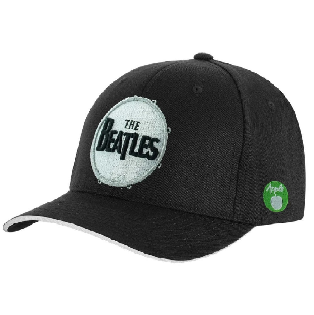 Beatles Baseball Cap Embroidered Drum Logo, Black Hat