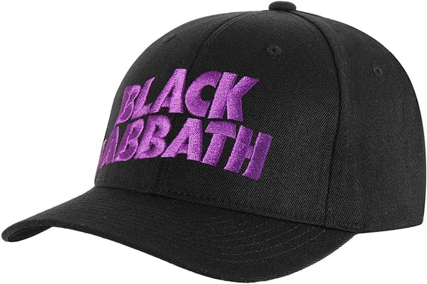 Black Sabbath Baseball Cap Black Embroidered Logo Mens Hat