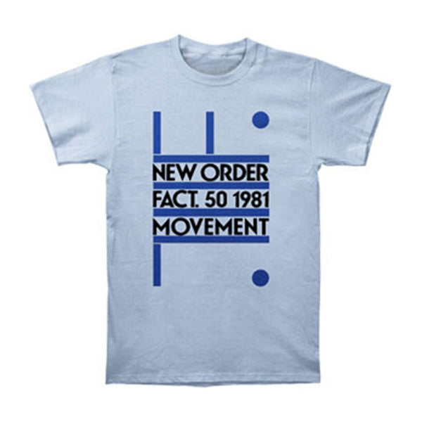 New Order Fact 50 1981 Movement Men's Slimfit T-shirt, Blue (X-Large)