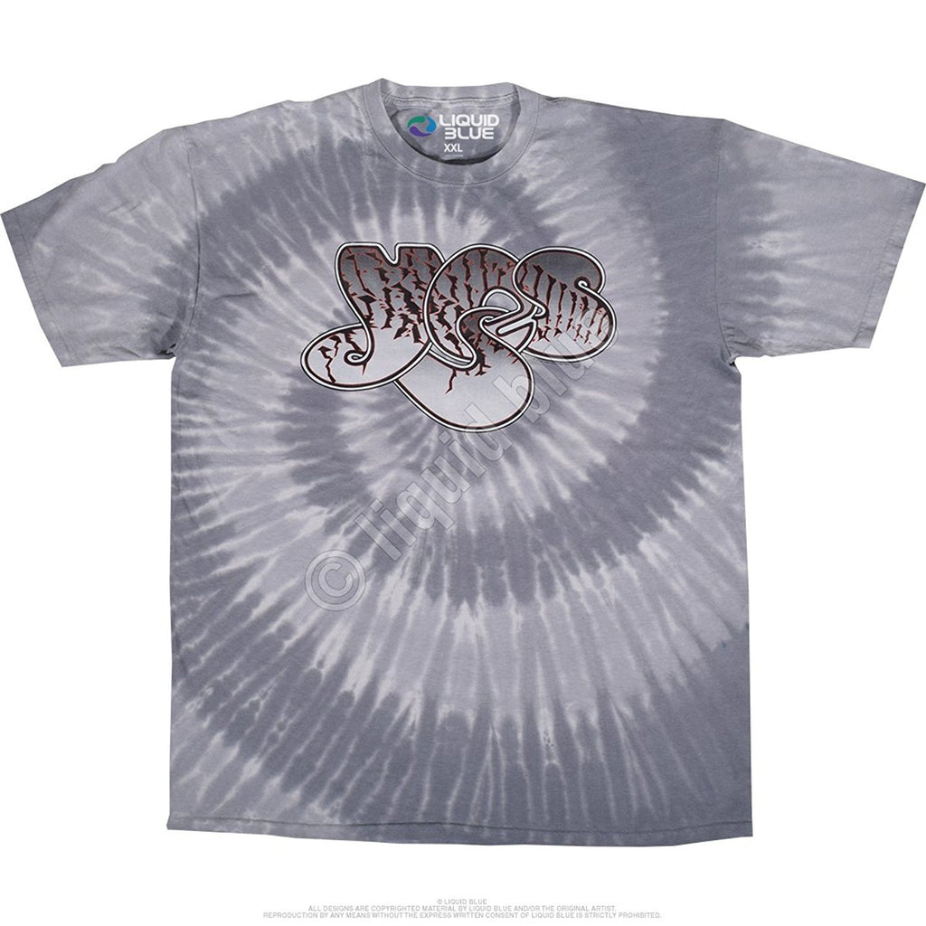 YES Logo Spiral Tie Dye Men's T-shirt, Grey