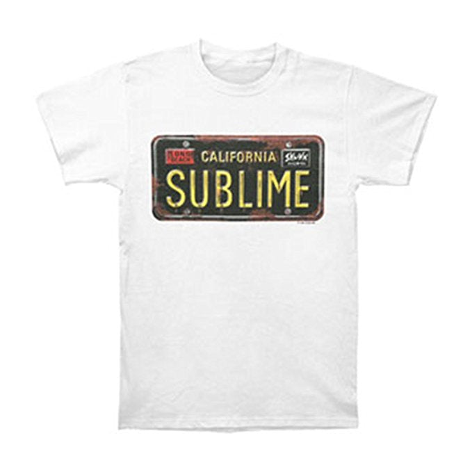 Sublime Men's License Plate T-shirt, White (Small)
