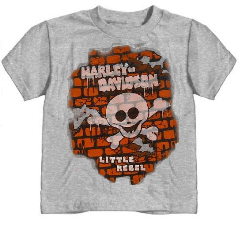 Harley-Davidson Little Rebel Toddler T-Shirt, Grey (4T)