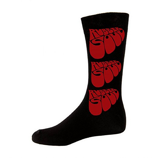 Beatles Rubber Soul Logo Mens Black Socks (Uk Size 7-11)
