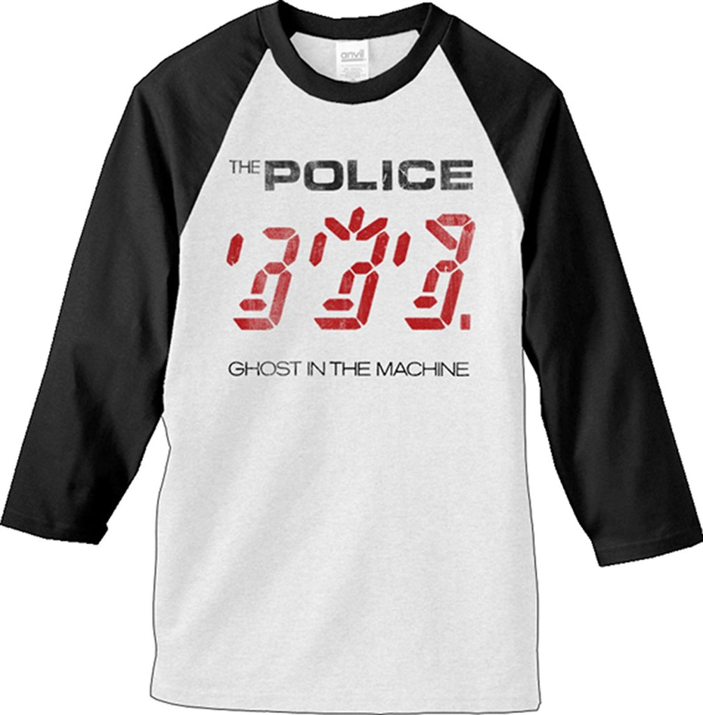 Police Ghost In The Machine Men's Raglan Shirt White/Black