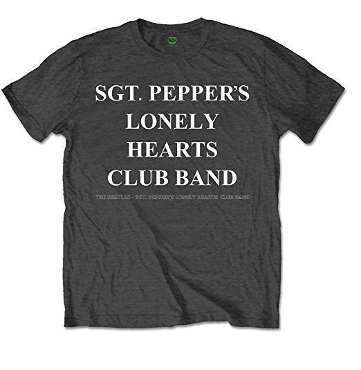 Beatles Sgt. Pepper Lonely Hearts / Drum 2-sided Charcoal T-shirt