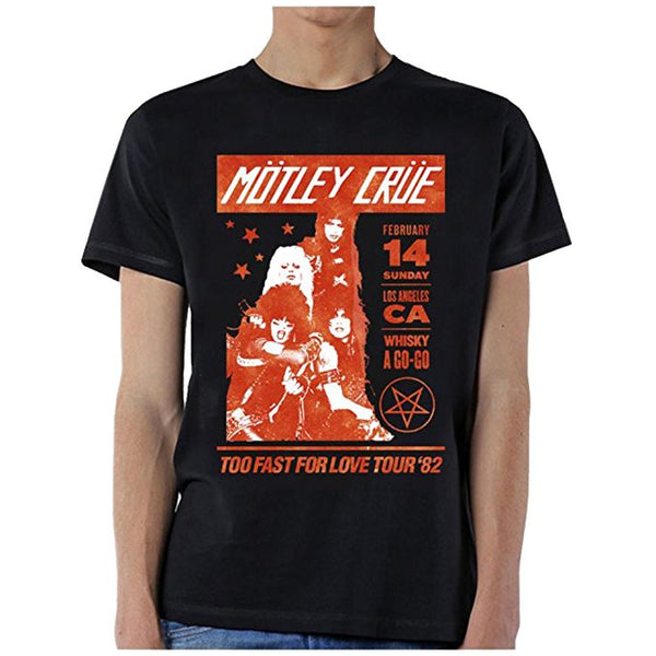 Motley Crue Vintage Whisky A Go Go 82 Tour Men's T-shirt, Black