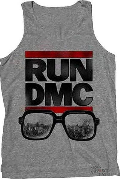 Run DMC City View Glasses Men's Tank Top Muscle Shirt, Grey