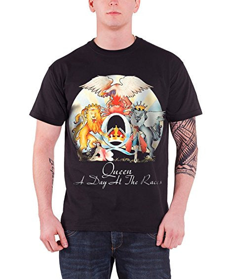 Queen A Day At The Races Mens Black T Shirt (Large)