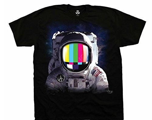 Space Station Astronaut Spacesuit Men's T-Shirt, Black (Large)