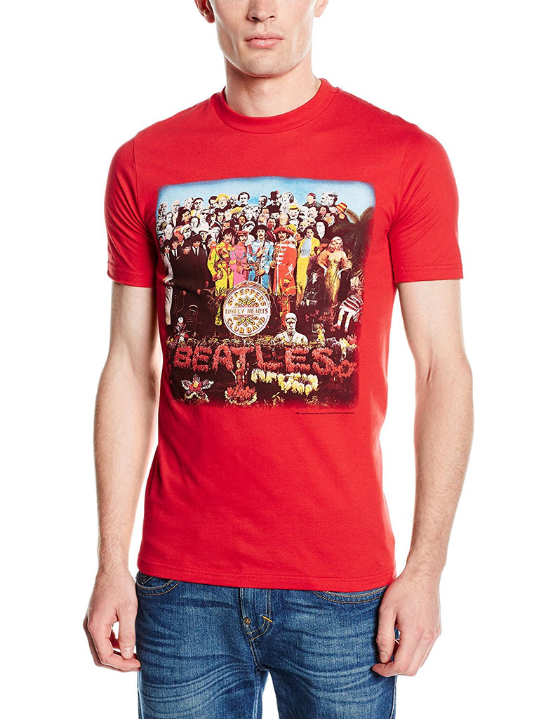Beatles Sgt. Pepper Red Men's T-shirt Vintage Scarlet