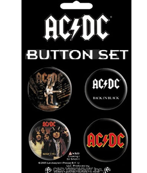 AC/DC 4 Button Pin Button Set
