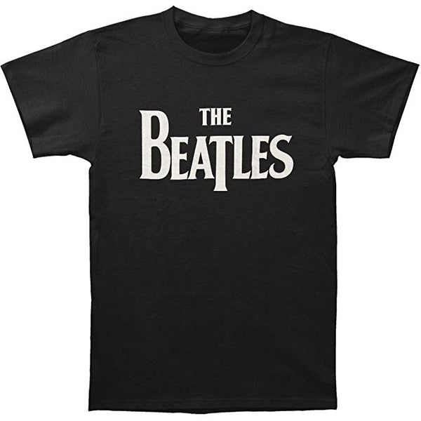Beatles Solid White Classic Logo Men's T-shirt, Black