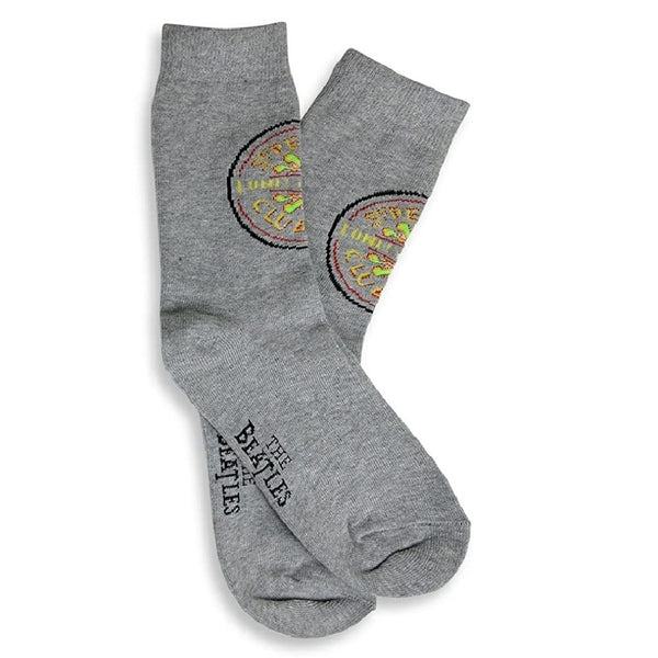 Beatles Sgt Pepper Drum Men's Socks, Grey (Size US 11-13 / EUR 41-46)