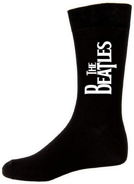 The Beatles Drop T Logo Vertical Official Mens Black Socks (UK Size 7-11)
