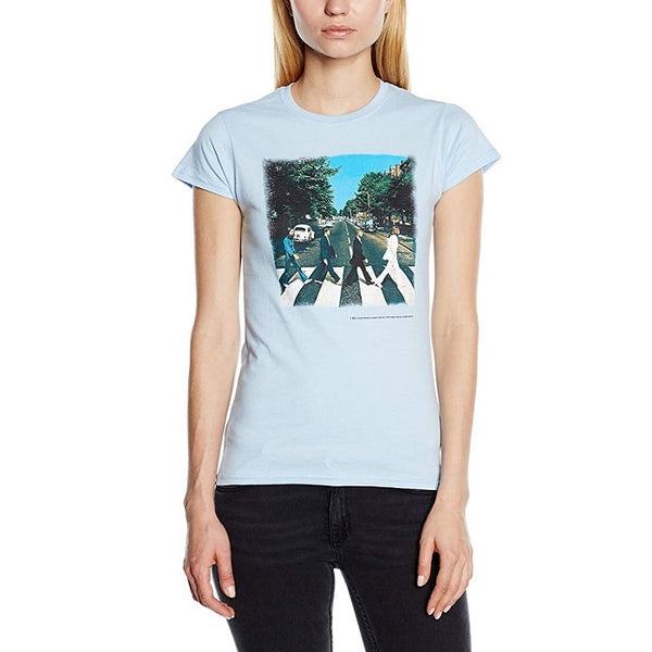 Beatles Abbey Road Women's 2-Sided T-shirt, Light Blue (2X)