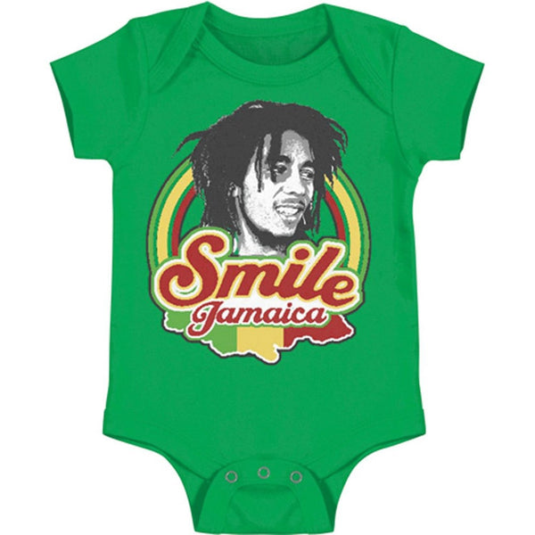 Bob Marley Smile Jamaica Baby Snap-closure Bodysuit - Green (Medium)