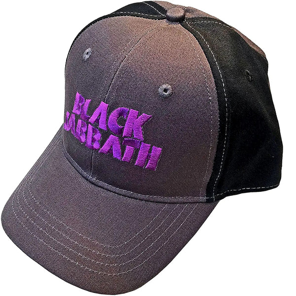 Black Sabbath Baseball Cap Grey / Black Embroidered Logo Mens Snapback Hat
