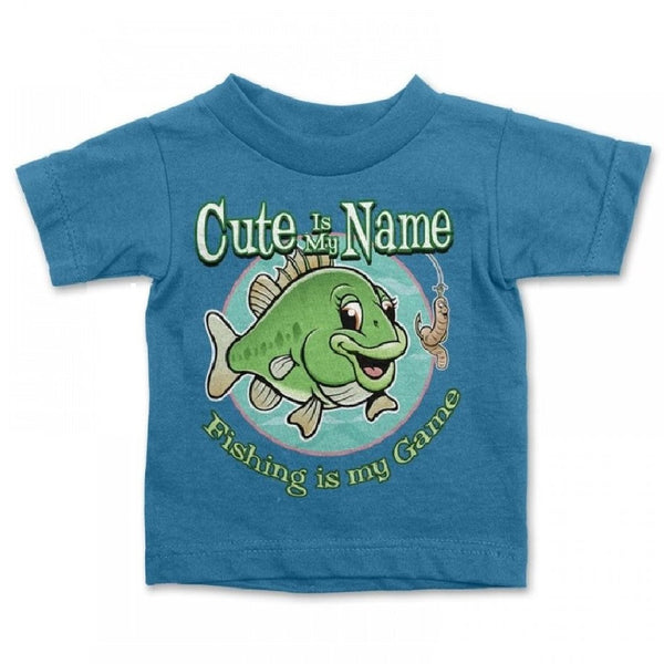 Buck Wear Cute Is My Name Baby Girls Turquoise Fish T-Shirt, 12 Months