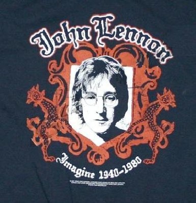 John Lennon Imagine Crest Men's T-shirt, Blue, Small