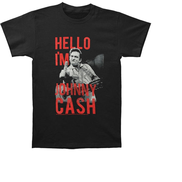 Johnny Cash 'Hello' Black T-Shirt (Small)