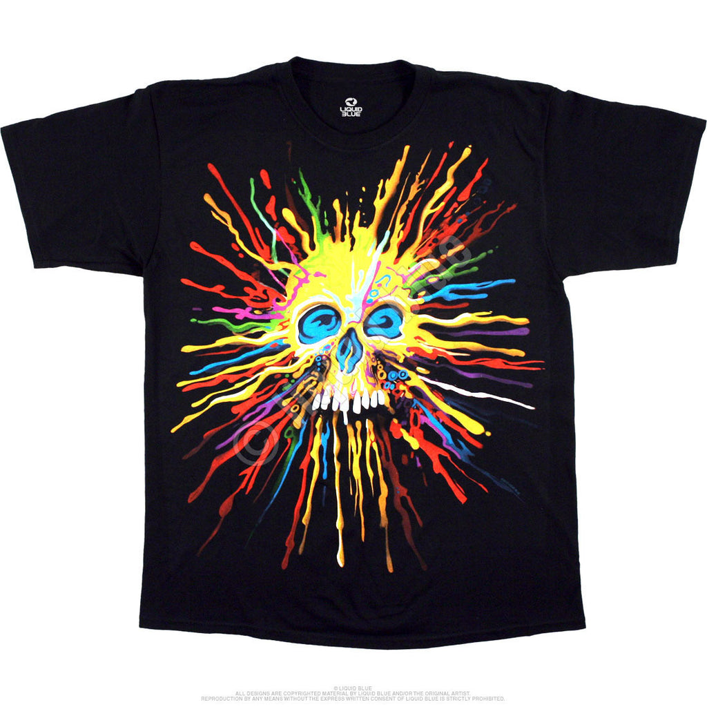 Fantasy-Neon Skull T-Shirt , X-Large