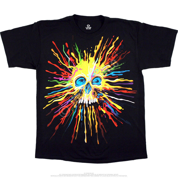 Fantasy-Neon Skull T-Shirt , Large