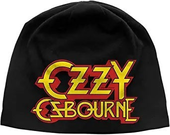 Ozzy Logo Black Beanie Knit Hat Black Sabbath Skully Cap