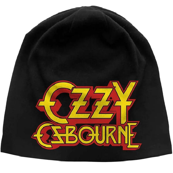 Ozzy Logo Black Beanie Knit Hat Black Sabbath Skully Cap