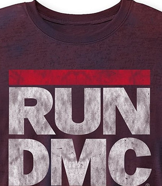 RUN DMC Logo Vintage Burnout Navy/Red T-Shirt