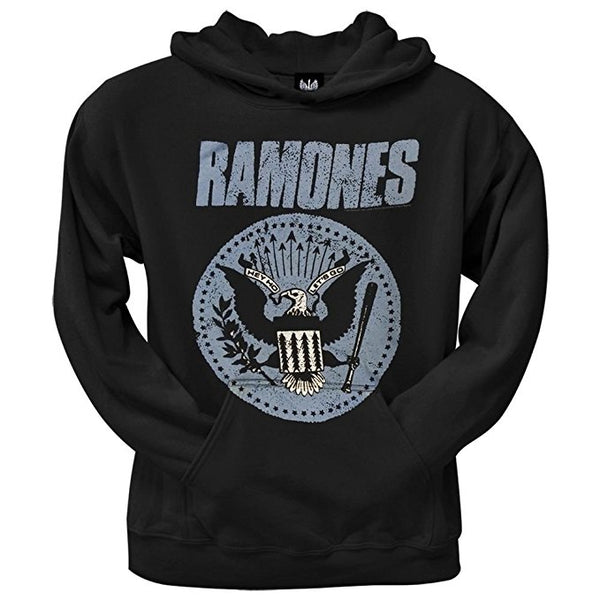 Ramones Hoodie Blue Presidential Seal Logo Black Pullover Hooded Sweatshirt (XL)