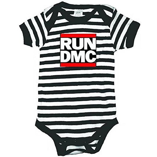 Run DMC Logo Striped Unisex Baby Infant Romper