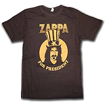 Frank Zappa For President Lightweight Black T-Shirt (X-Large)