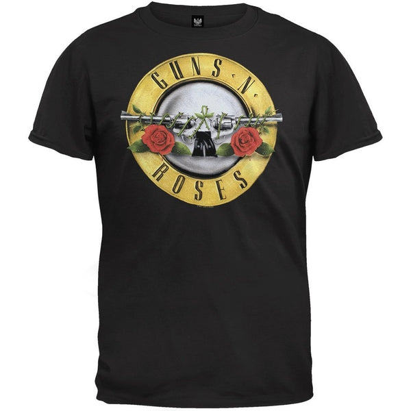 Guns N Roses Classic Bullt Logo T-shirt, Black (X-Large)