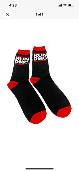 RUN DMC Crew Socks Classic Logo Adult size 10-13