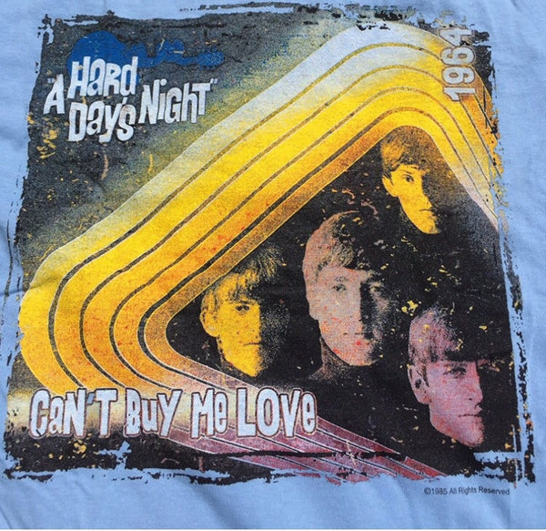 Beatles 'Hard Days Night' Blue T-Shirt (Large)