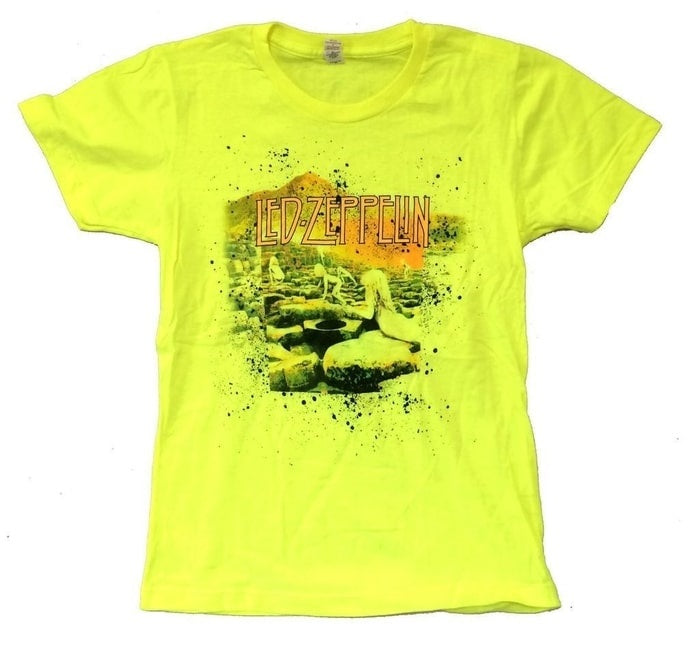 Led Zeppelin Houses Of The Holy Women's T-Shirt, Yellow (X-Large)