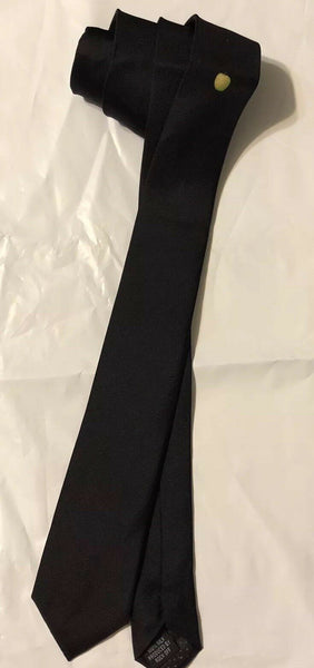 Beatles Silk Necktie Mens Skinny Black Tie Apple Records Logo Neck Tie, Black